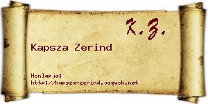 Kapsza Zerind névjegykártya